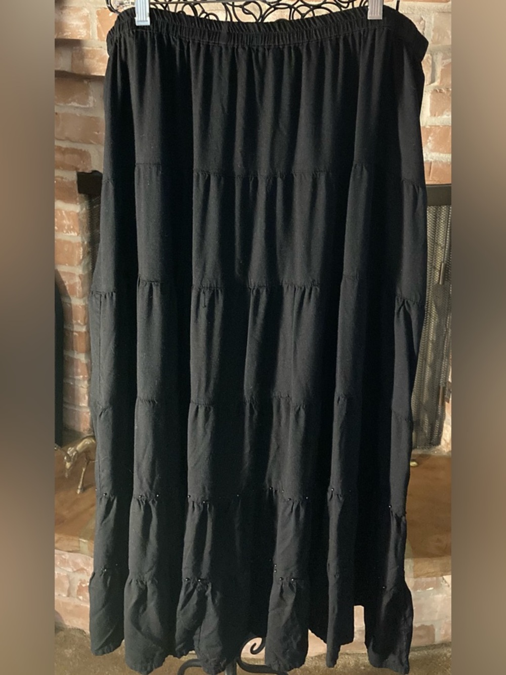 White Stag Black Tiered Maxi Skirt